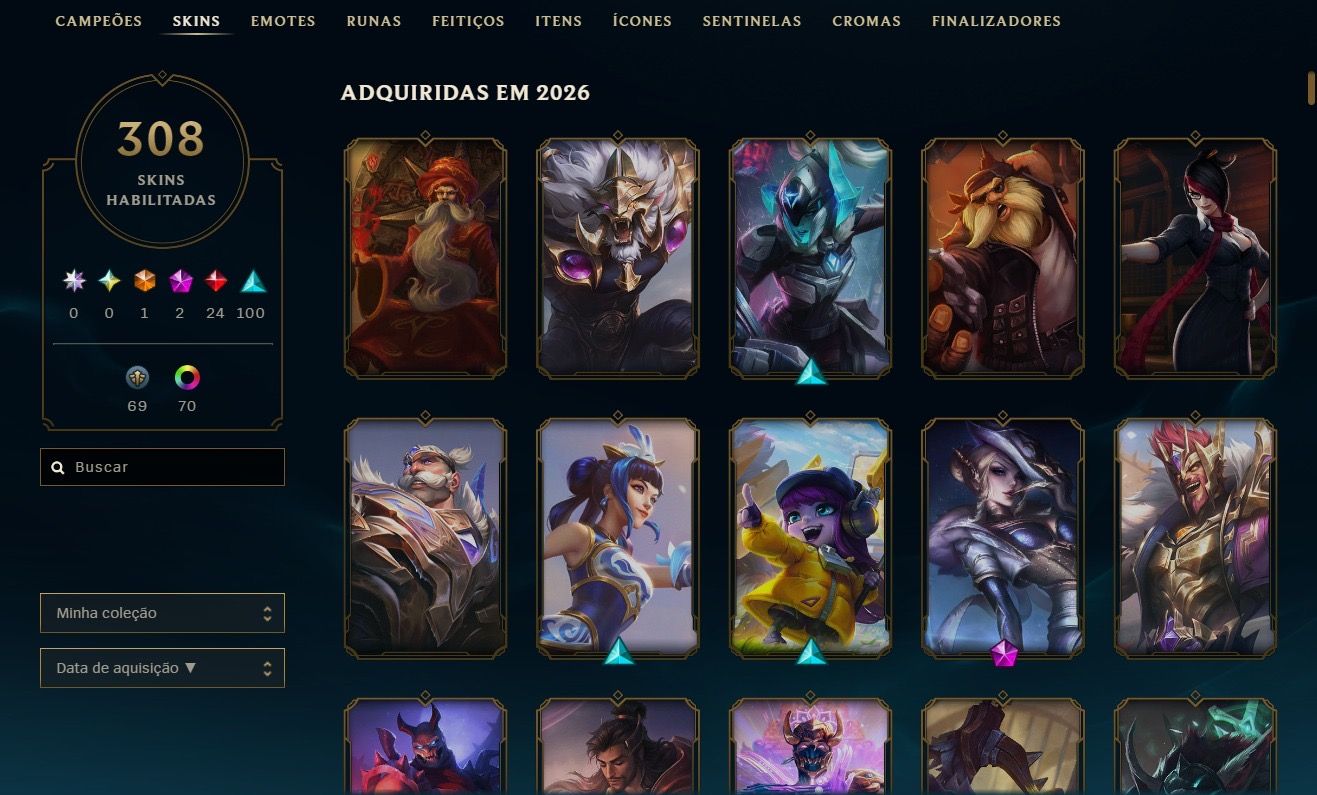 CONTA ESMERALDA SOLO/DUO & FLEX | 308 SKINS | TODOS CAMPEÕES | JÁ FOI DIAMOND