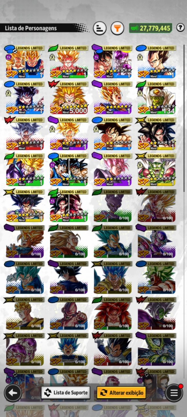 Conta com Novo UL GOku e Vegeta com 14estrelas,LR Vegeto e Ultra Majin Vegeta!!!