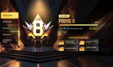 Conta de free fire prime 8