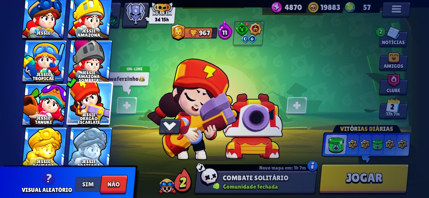 CONTA BRAWL STARS | SKINS RARAS, HIPERCARGAS, LENDÁRIOS, GEMAS, TROFÉUS