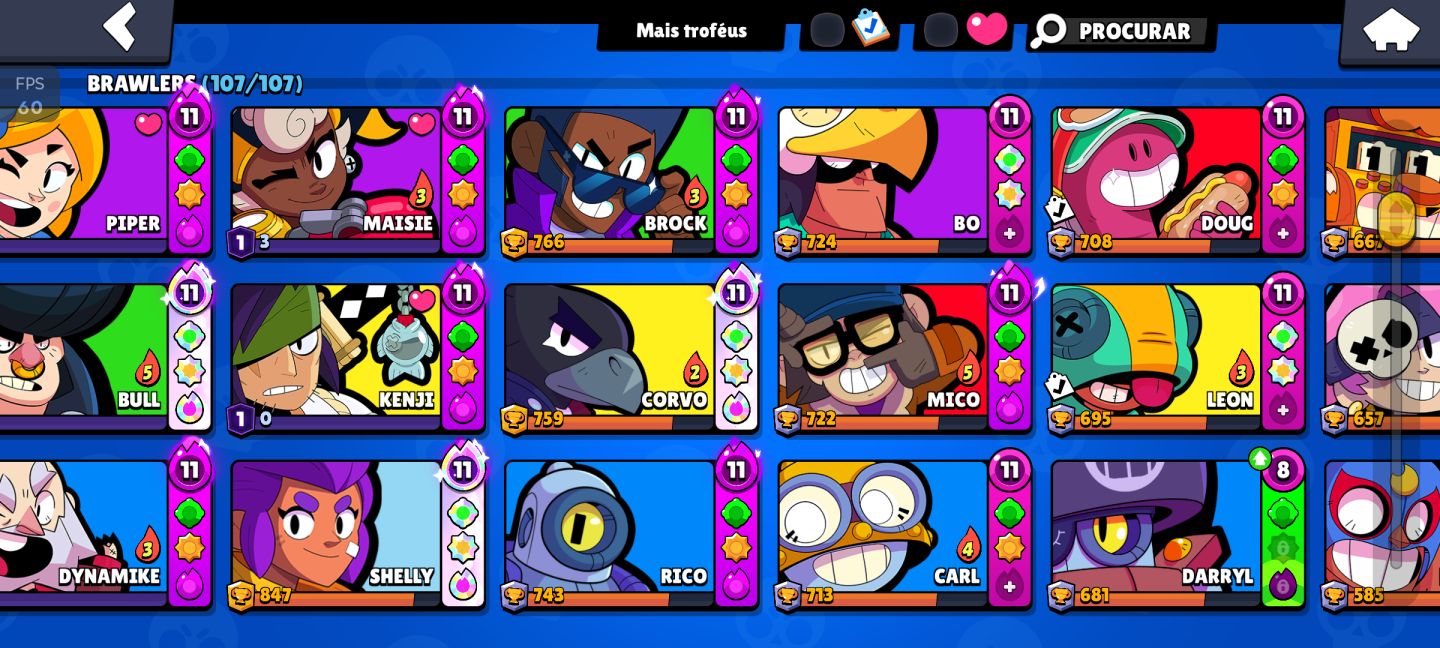 Conta de bralw stars com 49k de troféus, "brinde" Clash royale