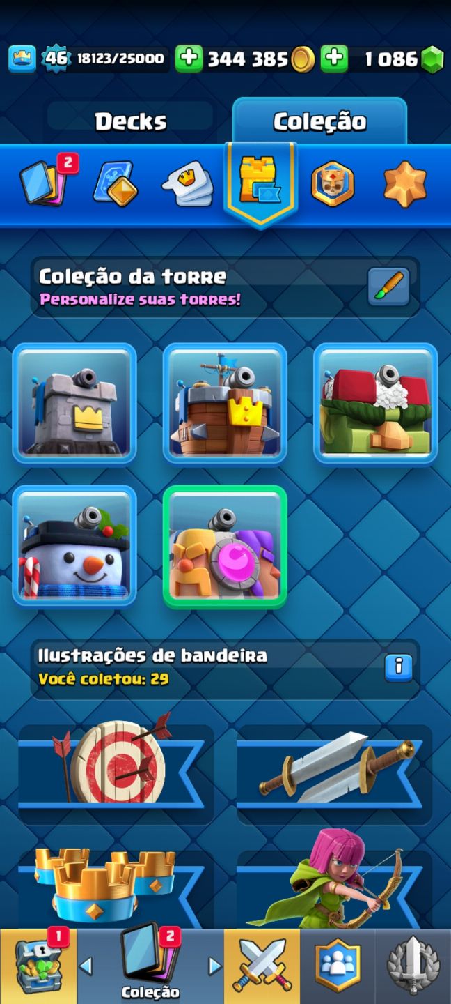 CONTA CLASH ROYALE, LEVEL 46, 8800 TROFÉIS, VISUAIS DE TORRE E MUITO MAIS...