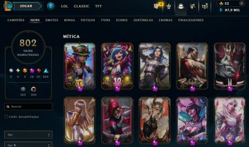CONTA LOL 802 SKINS | ESMERALDA II | 87,9K EA | 52 RP | CONTA RICA
