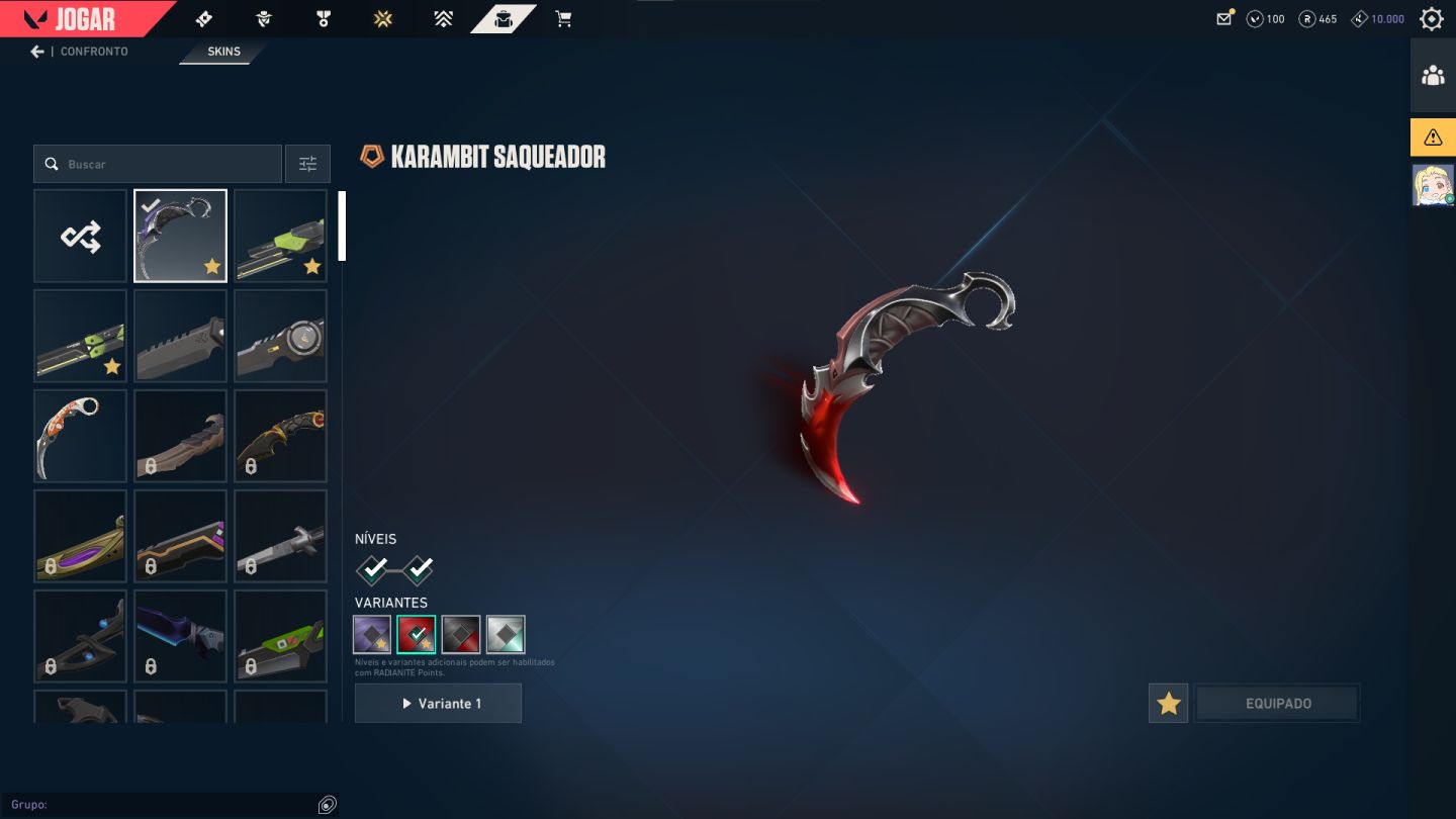 CONTA COM CHAVEIRO DE IMORTAL E KARAMBIT SAQUEADORA / PRECO NEGOCIAVEL