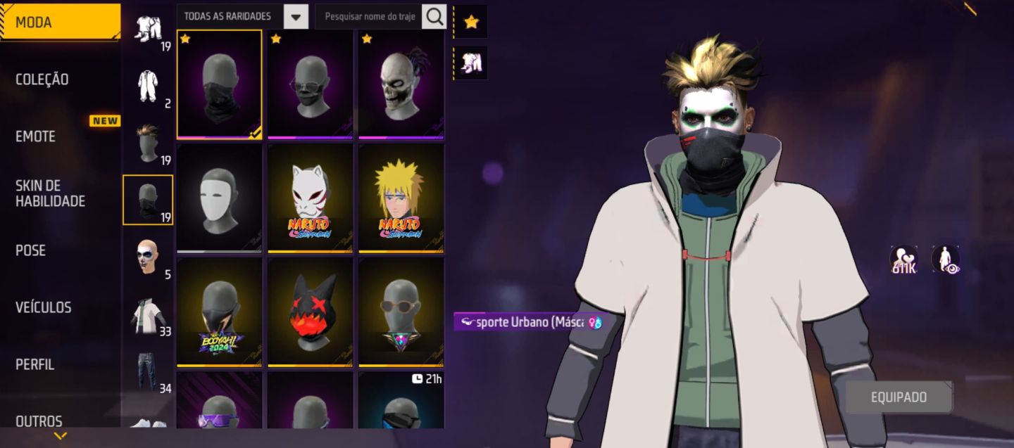 Vendendo conta com o passe booyah queimando tudo , punho lampejo booyah e minato