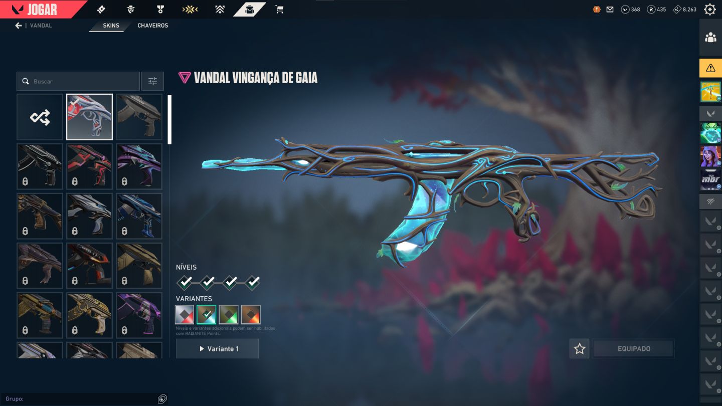 CONTA SMURF COM VANDAL GAIA E SKIN DE FACA