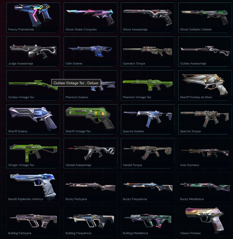 Conta com 75 skins e 4 facas - champions 2025