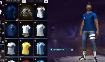 FF Top! Conta com Camisas de Time, Várias Skins e Emotes