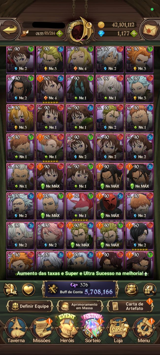 7ds 5.5m Ccbox / 2k diamantes / campeão 5
