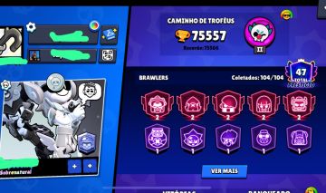 CONTA BRAWL STARS, CRIADA EM 2019, 75K DE TROFEUS, SKIN RICOCHET