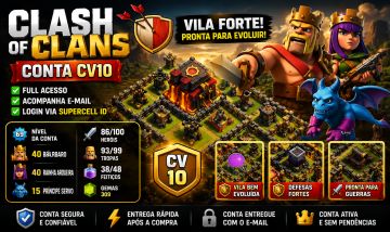 Clash of Clans CV10 | Rei 40 | Rainha 40 | Full Acesso | Supercell ID