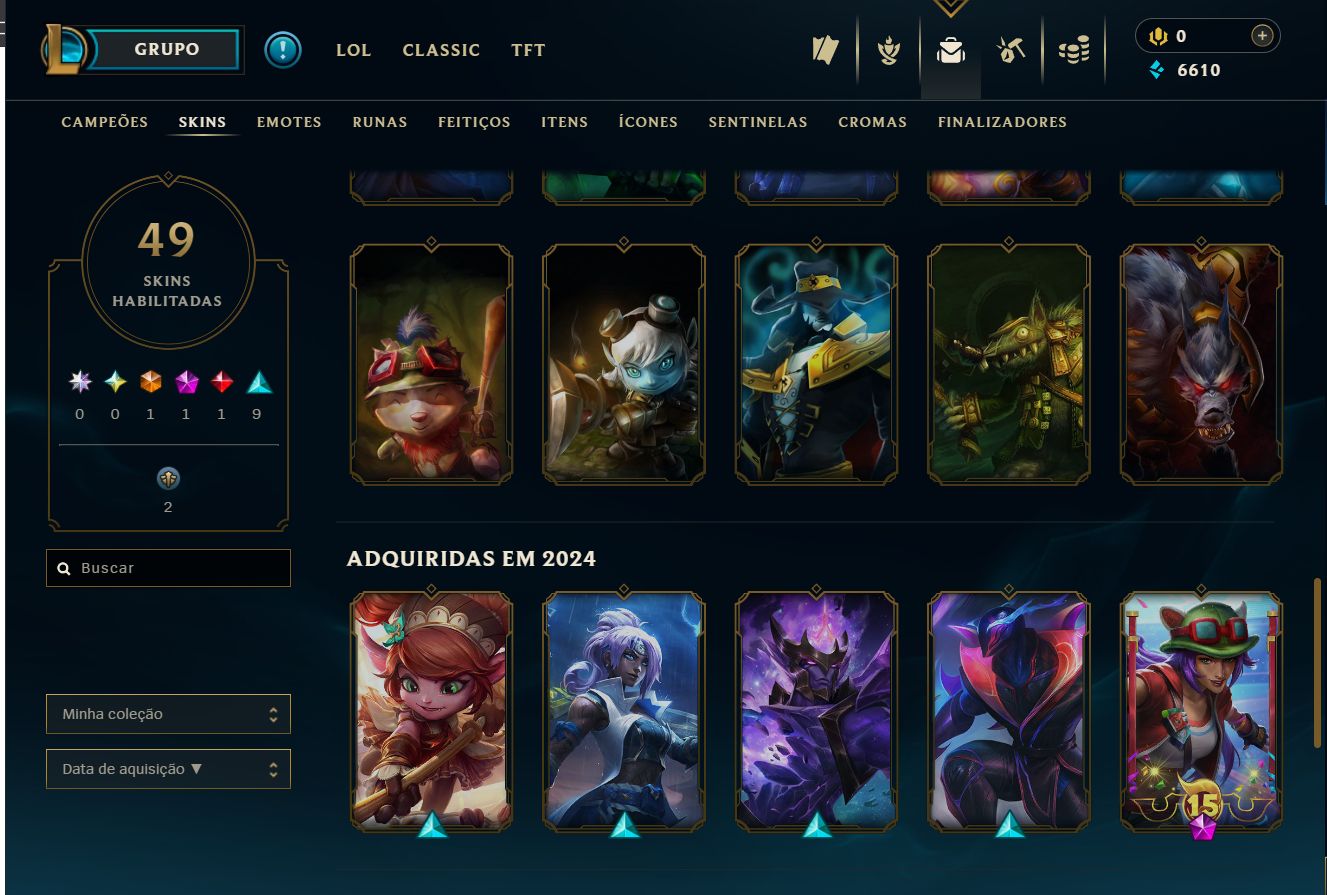 Conta Unranked, Skin Lux Elementalista 49Skin sendo elas 12 Epicas+
