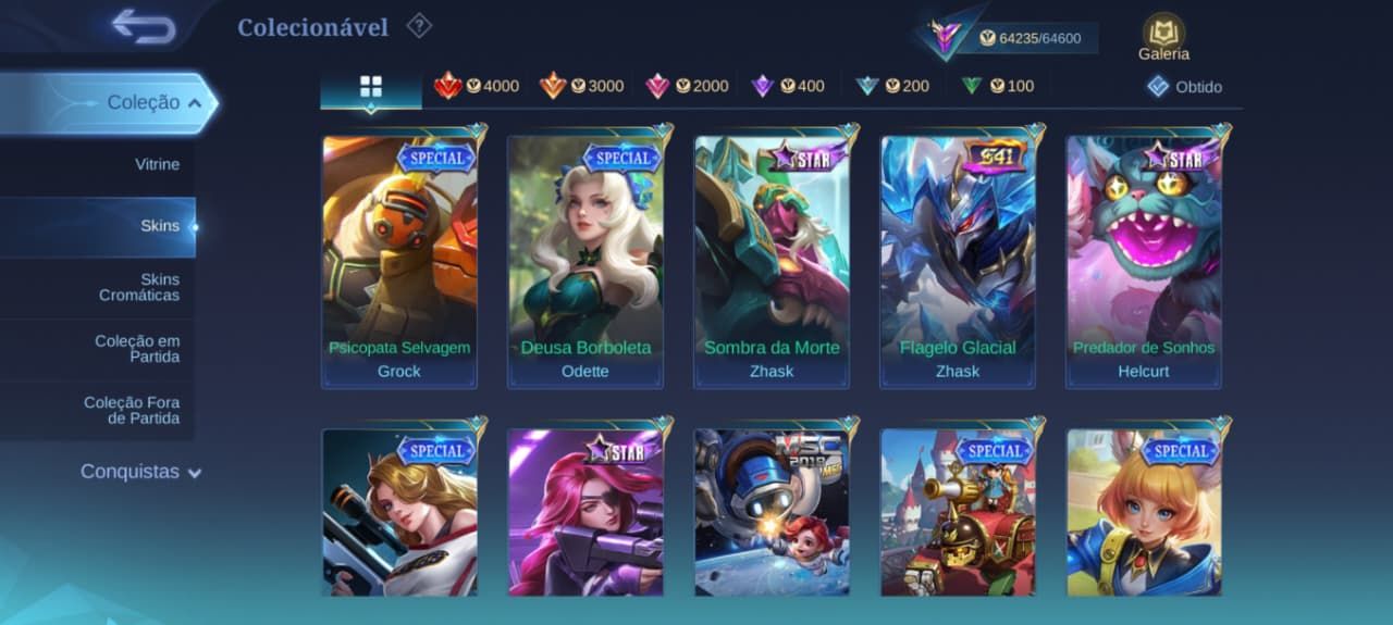CONTA MLBB | GRANGER M7 PRIME | EUDORA LUCKYBOX | 7 ZODIAC | 253 SKINS.