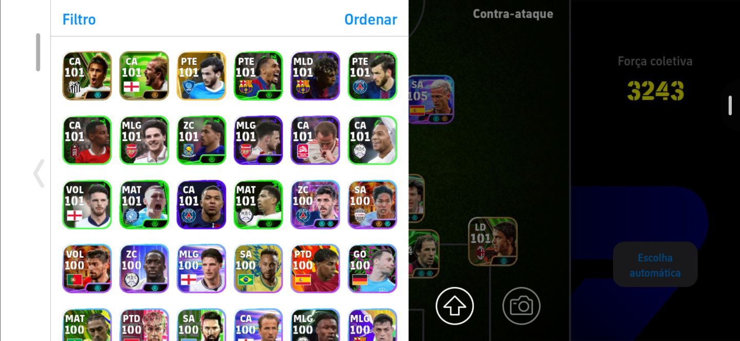Conta efootball, com ibra 109, nedved 106, e muitos outros jogadores muito bons