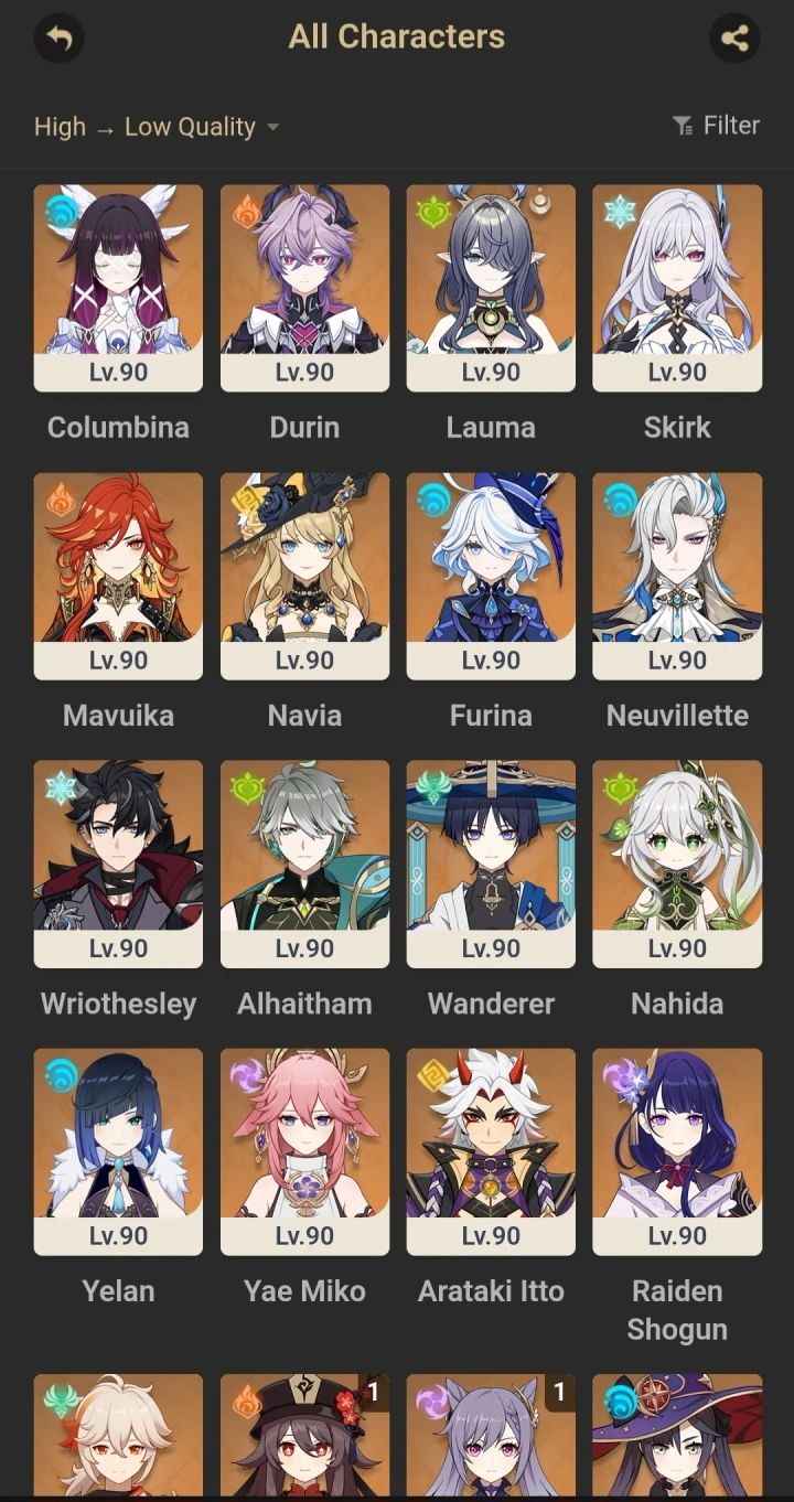 Genshin 28Limitados, Mavuika+bis, Skirk, Lauma, Columbina, Furina, Chasca, Durin