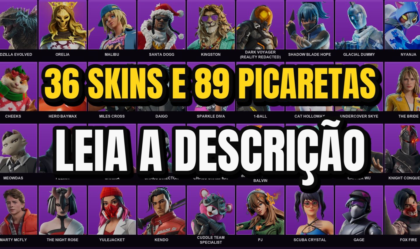 CONTA FORTNITE | 36 SKINS | GODZILLA EVOLVED + ORELIA