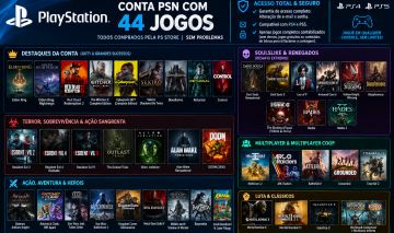 Conta Playstation com 44 Jogos