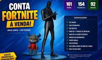 Conta Fortnite OG | 101 Skins | 154 Picaretas | 92 Gestos | +4 Clubes e passes
