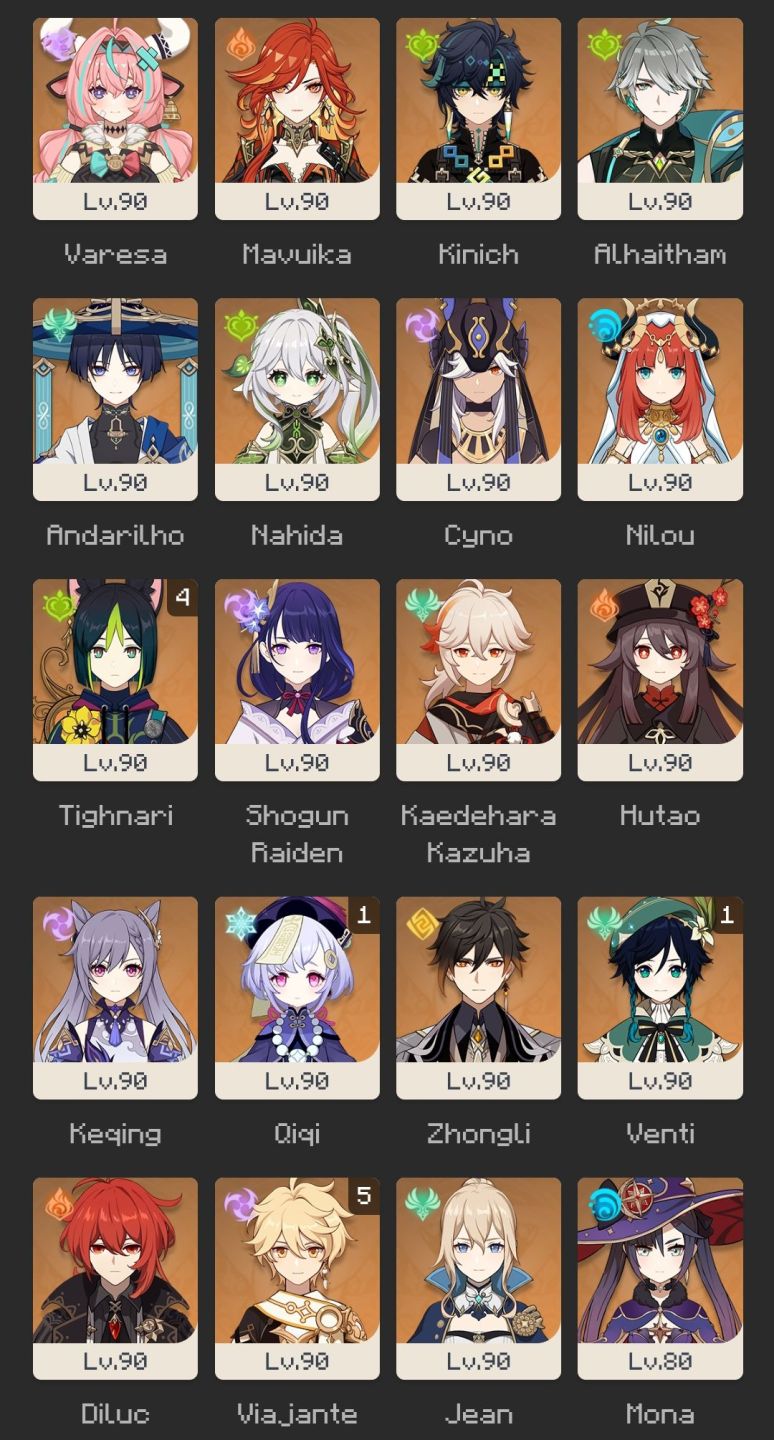 CONTA ENDGAME AR59 | MAVUIKA, NAHIDA, KAZUHA + BANNER GARANTIDO