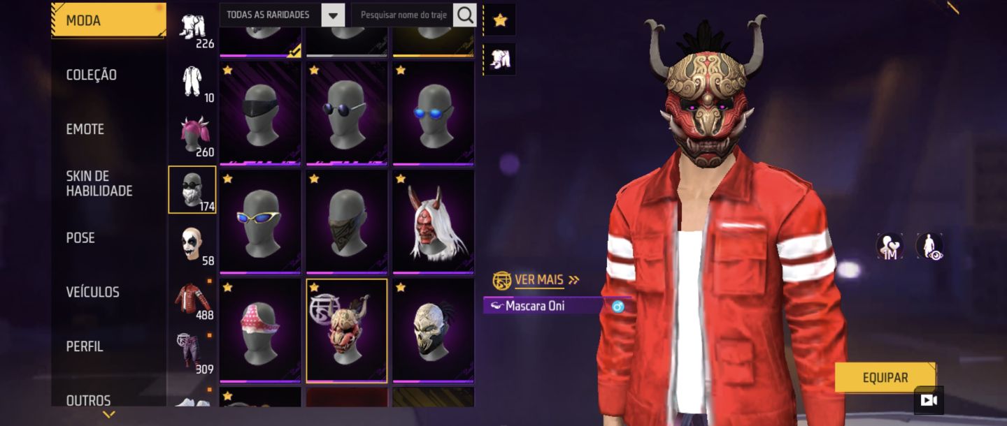 Conta rara de Free Fire com primeiro passe e jaqueta bta