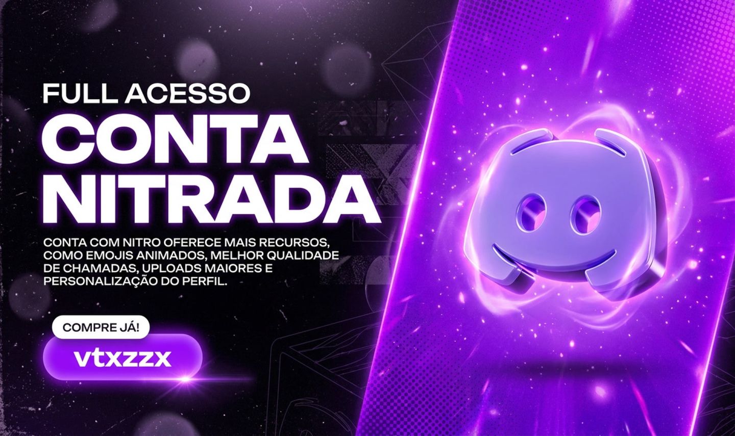 [DISCORD] CONTA NITRADA 1 & 3 MESES DE NITRO + ENTREGA AUTOMÁTICA - PREÇO BAIXO