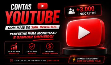 CONTAS YOUTUBE COM +3MIL INSCRITOS | CONTAS ANTIGAS PERFEITA PARA MONETIZAR