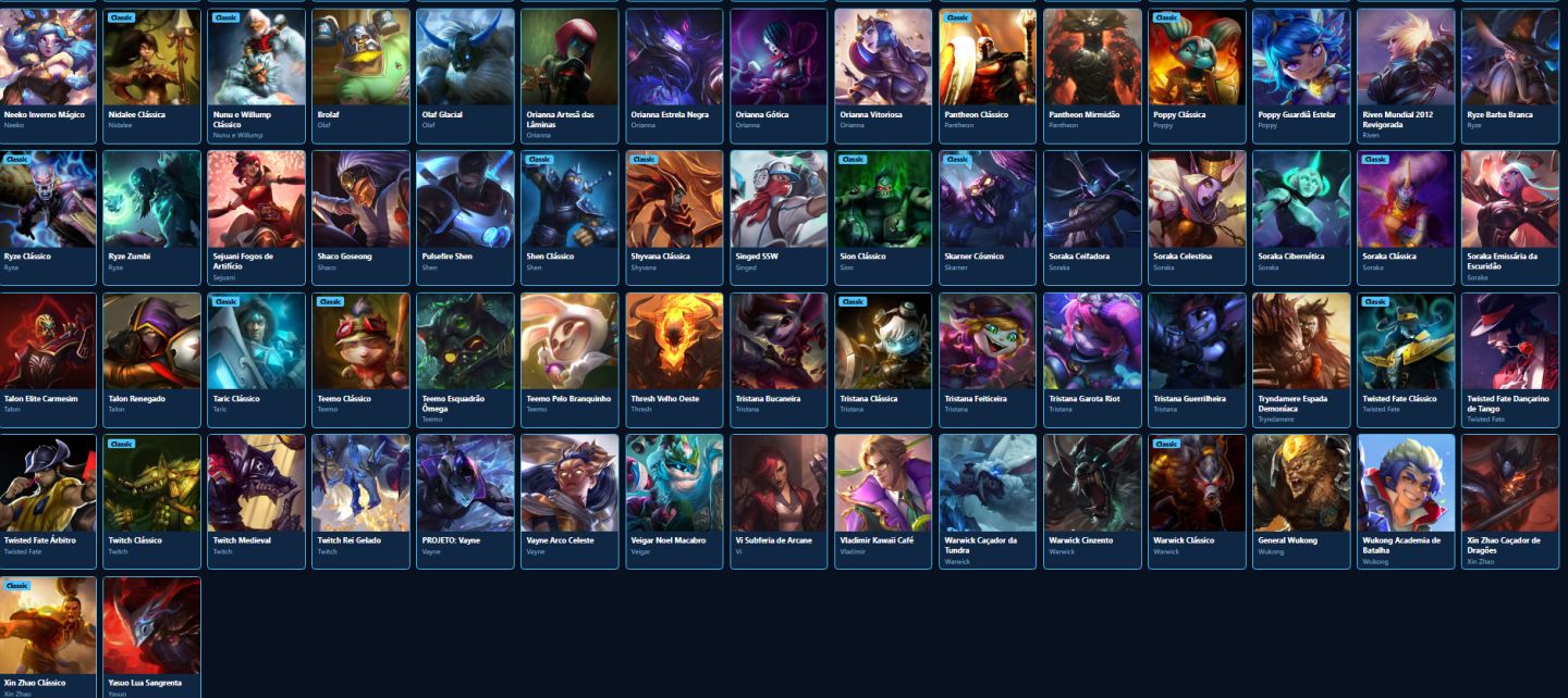 LEAGUE OF LEGENDS 134 SKINS FULL CHAMP UNRANKED NIVEL 202