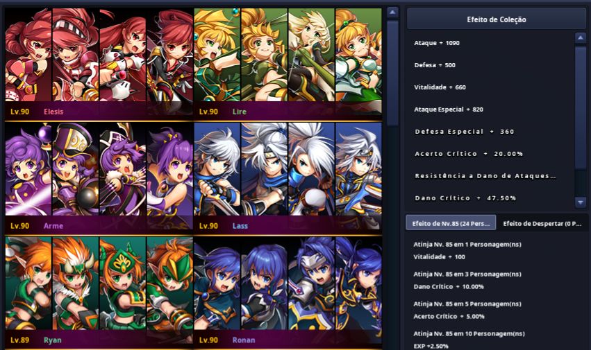 CONTA GRAND CHASE - TODOS LVL 90 + 4 CLASSE + 260 PERGA DE SR- PRONTA ENTREGA!!!