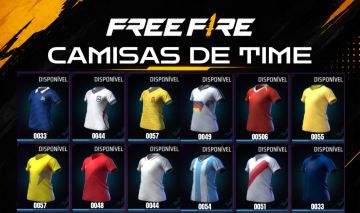 CAMISAS DE TIME FREE FIRE MELHOR PREÇO