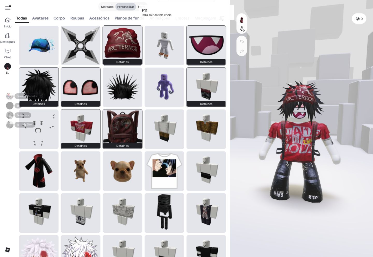 Conta de roblox upada em varios jogos