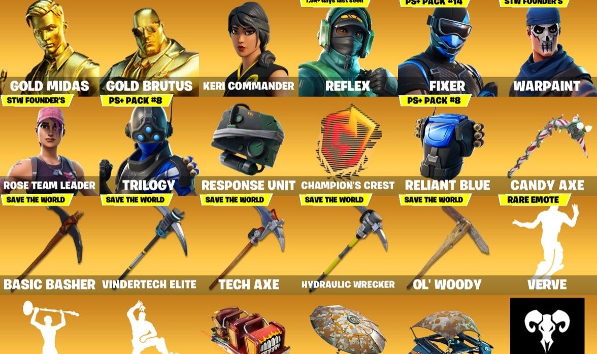 Conta Fortnite rara e completa | 120 skins | Fundadores STW | Reflex, Fixer