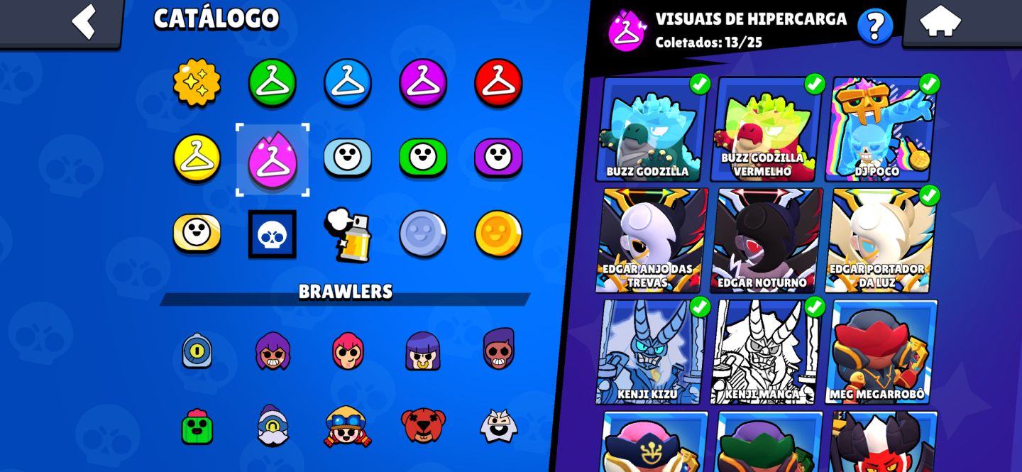 Conta de brawl com mais de 80k de trofeus com varias skins e passes raros.
