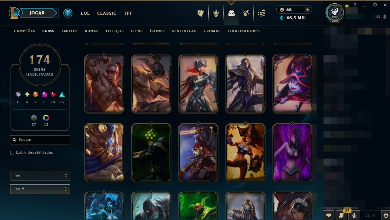 CONTA LOL DESDE 2014 -COLEÇÃO VETERANA - TODOS OS CAMPEÕES