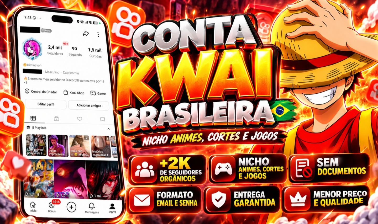 Conta Kwai com 2K+ de Seguidores Brasileiros | Entrega Rápida | + Barata