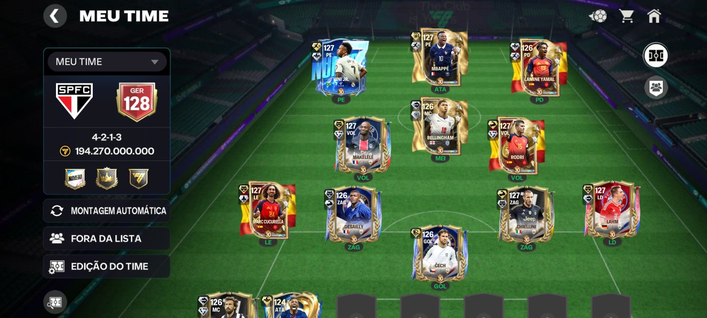 Conta FC mobile Ger 128, 30k fragmentos, 4b coins