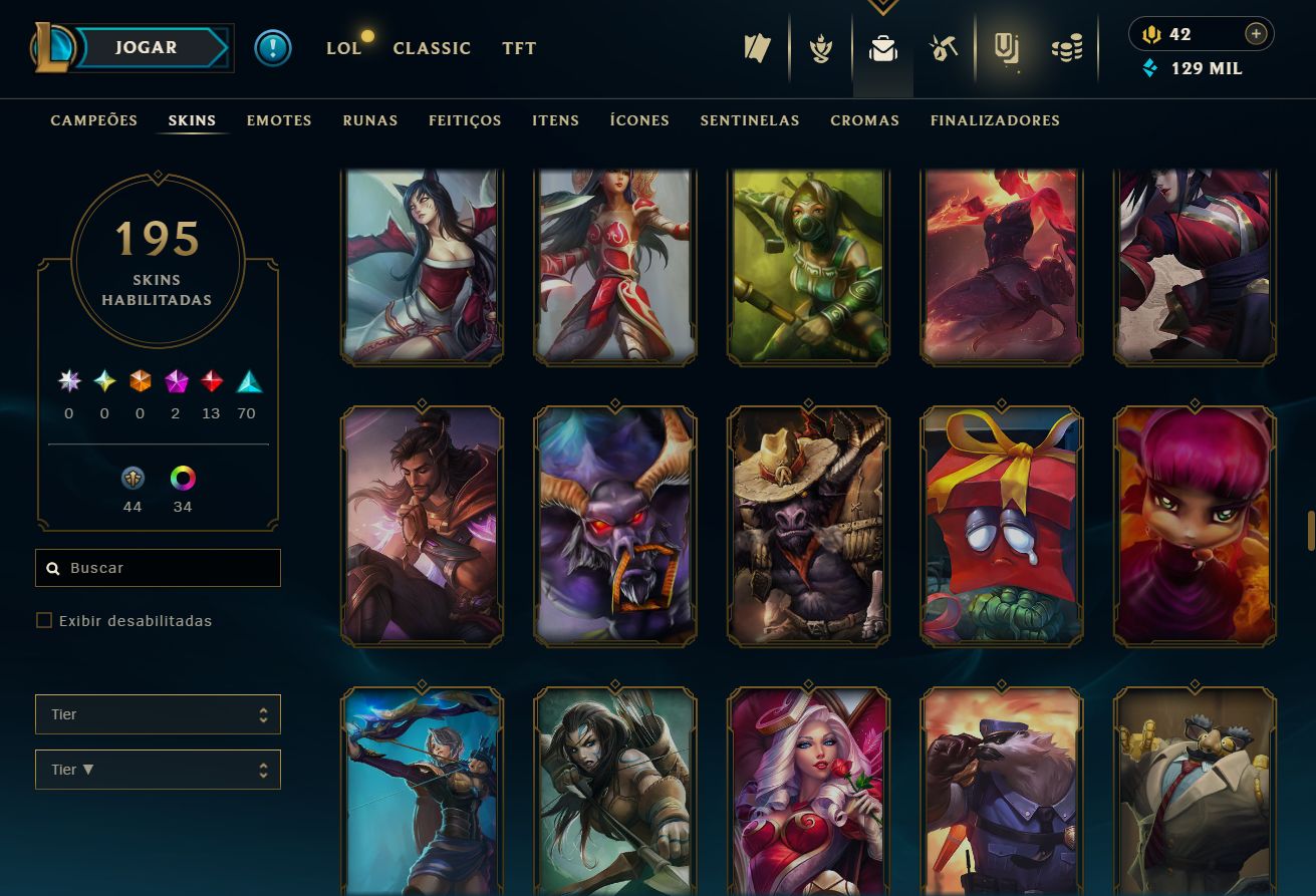 CONTA UNRANKED - 195 SKIN - FULL CHAMP + PREÇO BAIXISSIMO! - 100% SEGURA!