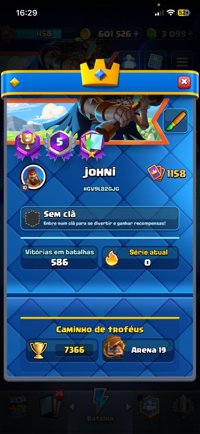 Conta clash of clans cv 15 e conta de Clash Royale junto a venda