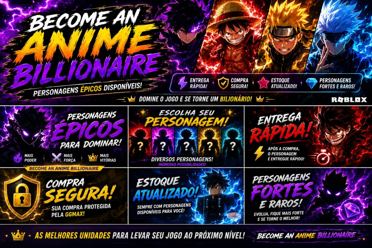 BECOME AN ANIME BILLIONAIRE - PERSONAGENS - MELHOR PREÇO!