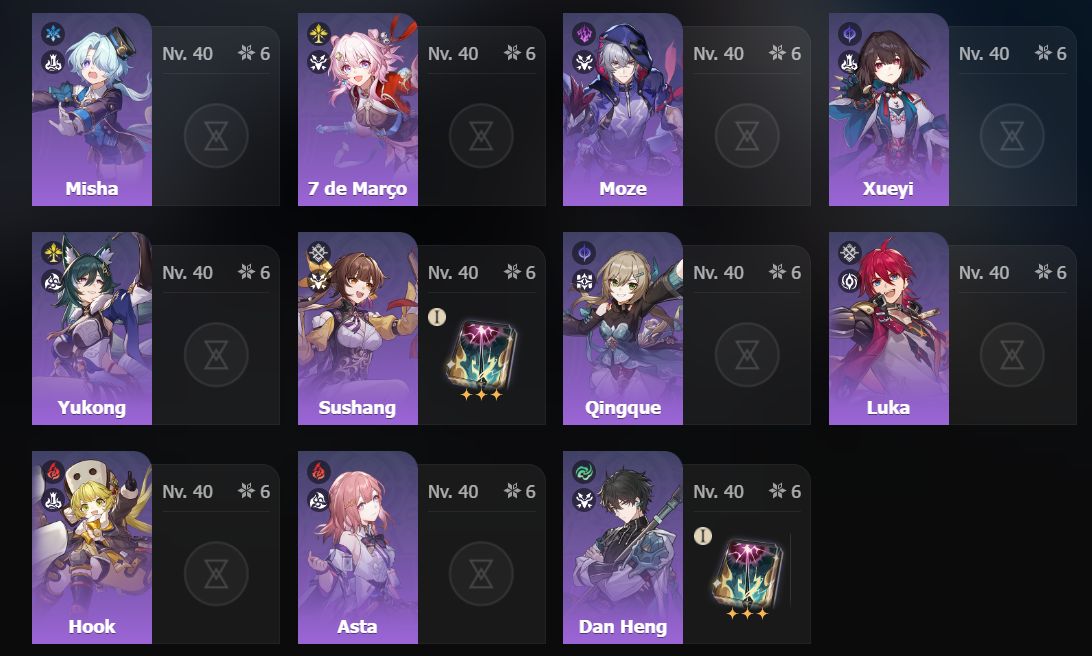 Conta Honkai Star Rail com 37 T5 + 3 Moedas de Troca