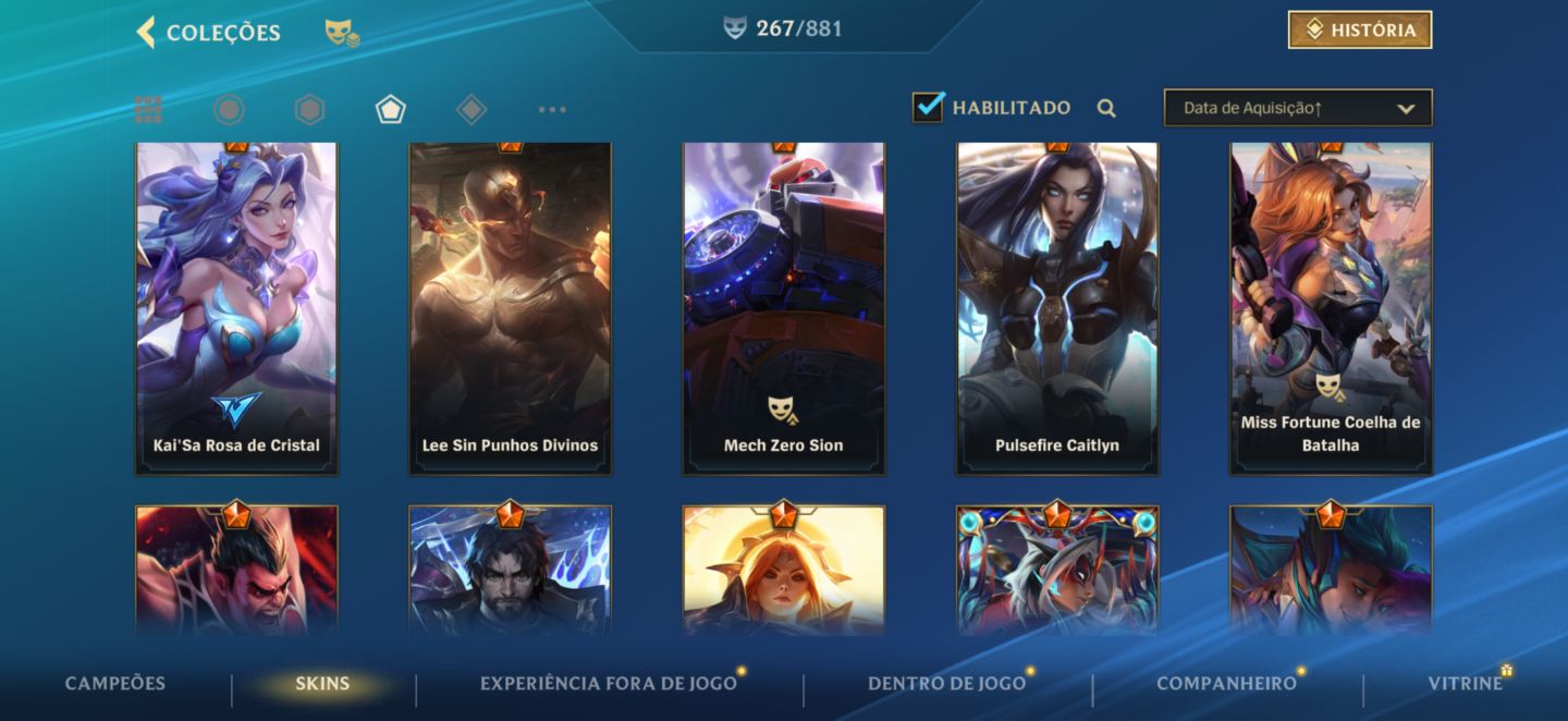 CONTA WILD RIFT - 279 SKIN NVL:203 (Primeiros passes) RARA