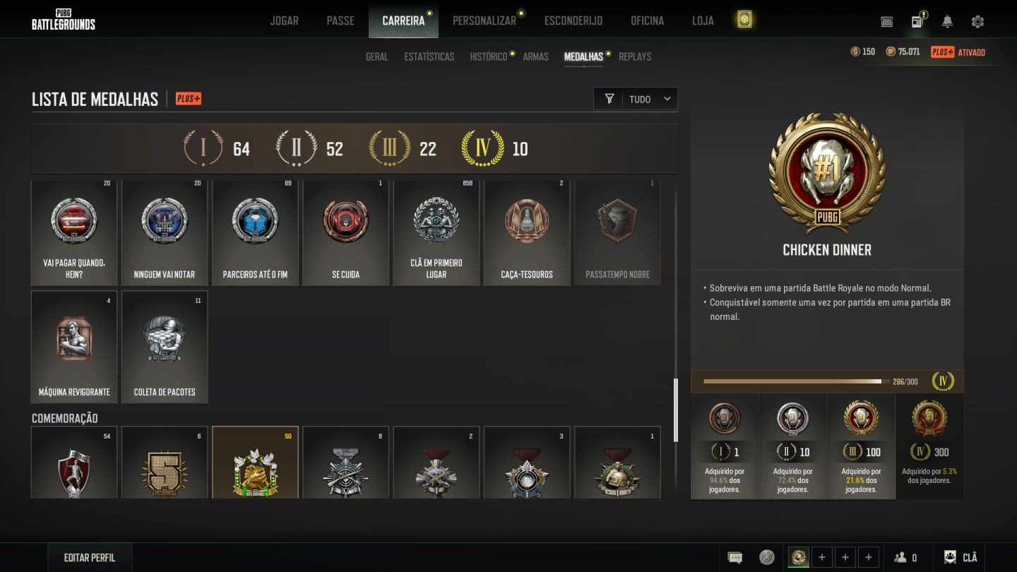 Conta PUBG Mestre | 4+ Skins Progressivas + 2600h Steam lvl 60