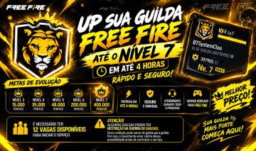 UP SUA GUILDA FREE FIRE ATE O NIVEL 7 EM ATE 4 HORAS RAPIDO E SEGURO