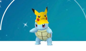 Squirtle com chapéu do Pikachu shiny