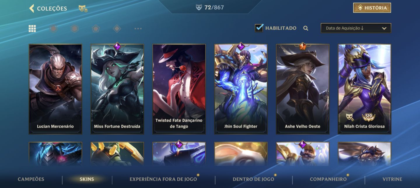 Conta Wild Rift Nv128 Desafiante na última season,com skins tops