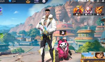 CONTA FREE FIRE VETERANA COM VARIOS CONJUNTO PEITORAS E SKINS E ANGELICAL ETC..