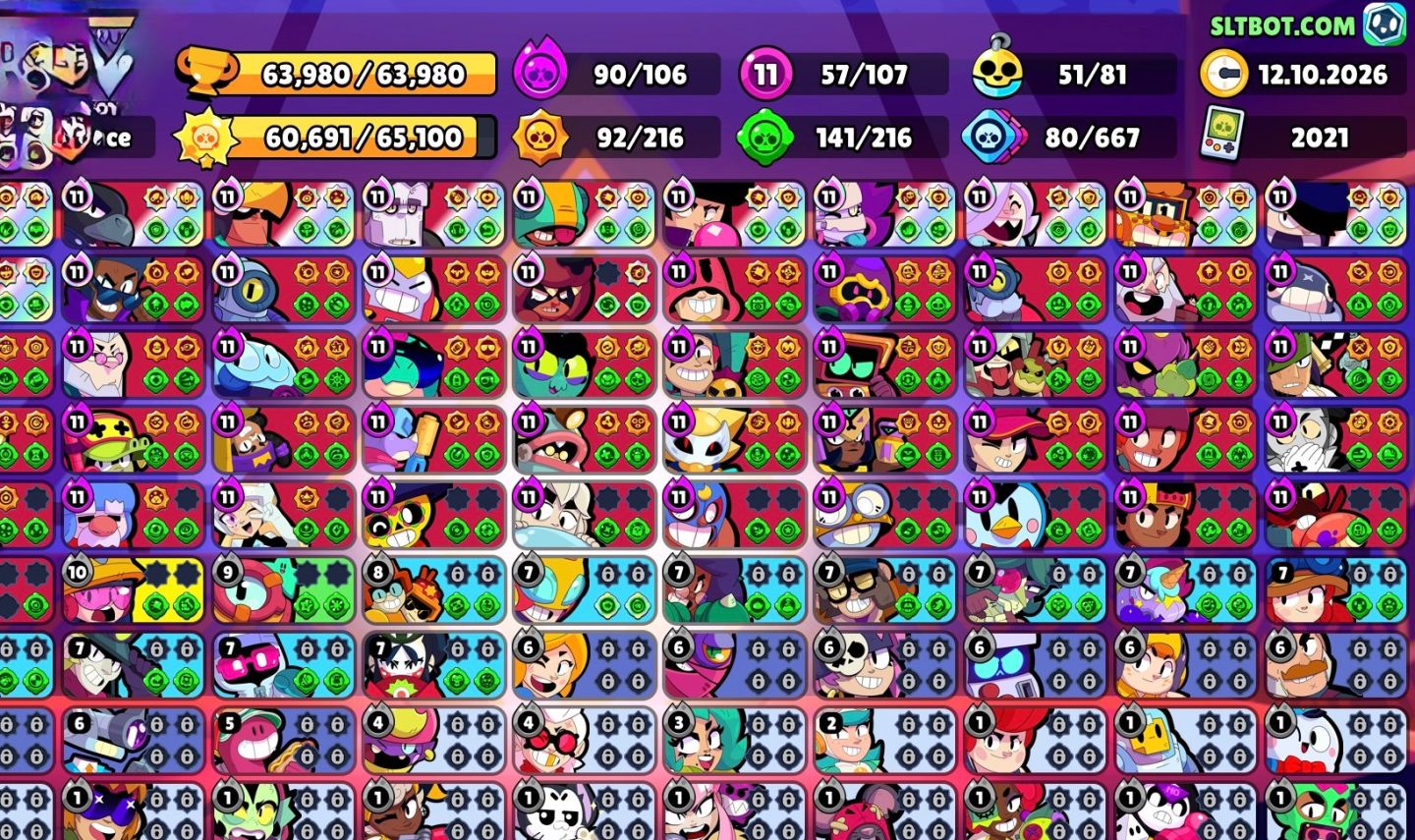 Conta TOPADA 106/106 com 57 brawl 11 com hipercarga