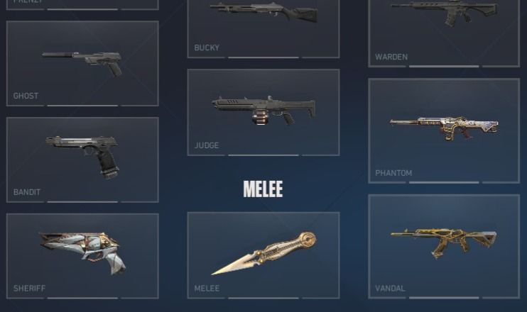Conta Valorant 5 skins de vandal + 5 de faca + 1 de phantom