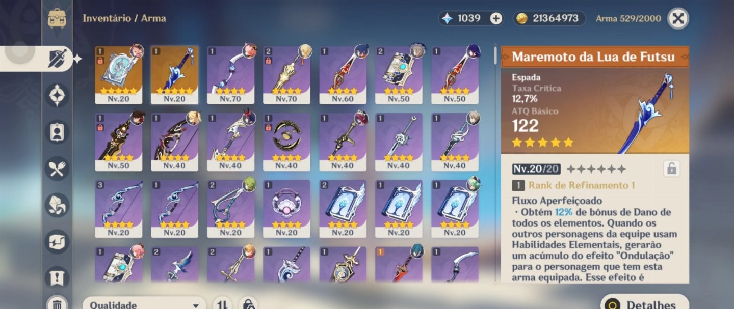 AMERICA-RAIDEN+YAE MIKO+XIAO+NILOU+3 T5+3 SKIN+BISAYATO+ARMA T5 1K GEMAS+7 GIROS