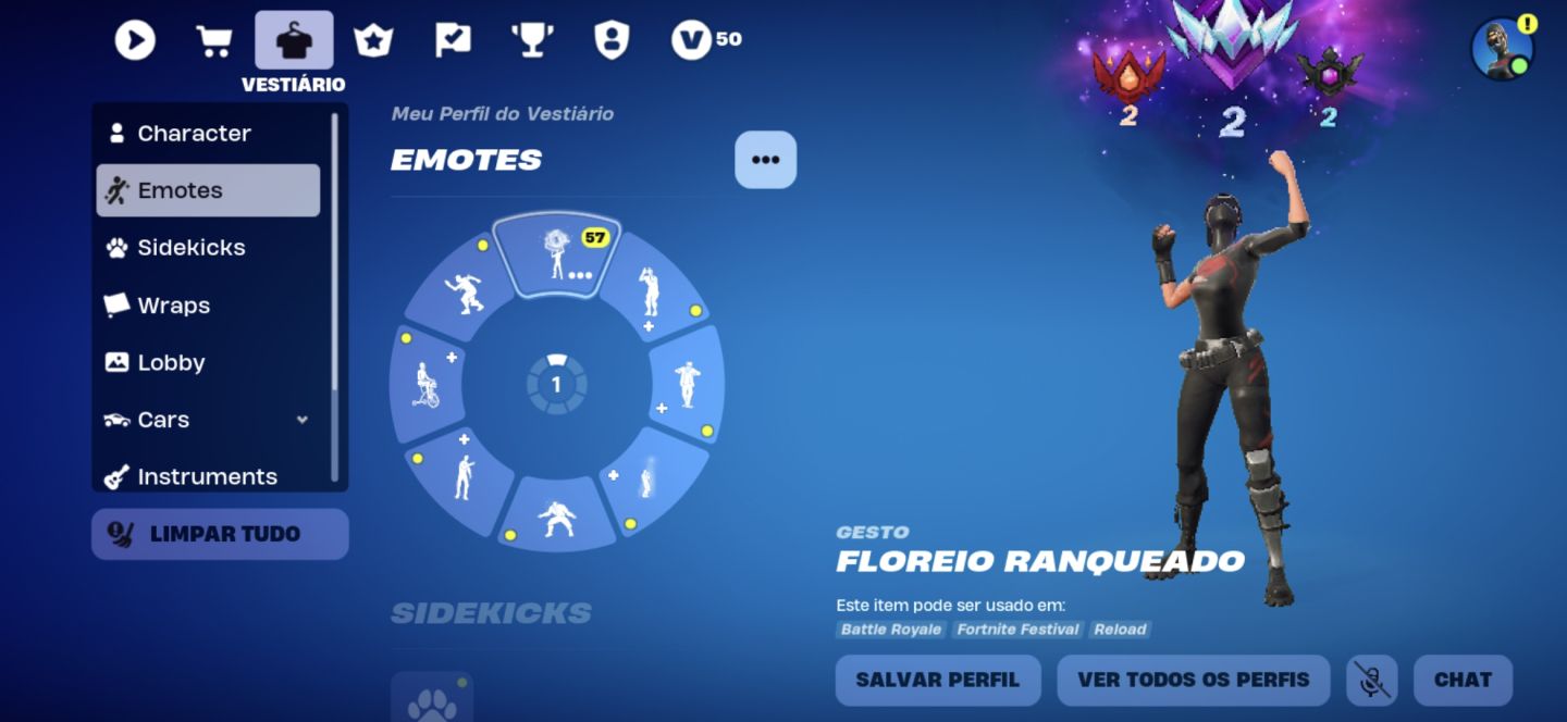 CONTA FORTNITE À VENDA | SKINS RARAS, CARROS BMW E LAMBORGHINI, EMOTES...