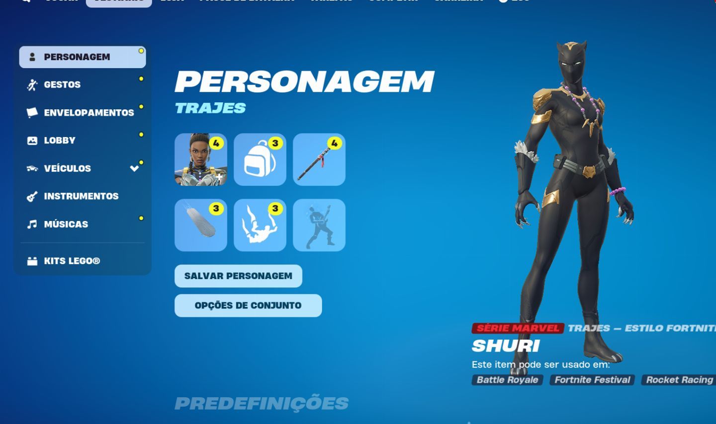 Conta de fortnite, +250 skins com T800, varinha estelar, etc